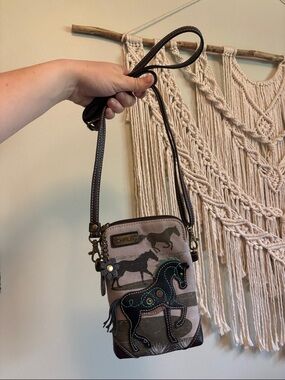 Chala Brown & Tan Horse Crossbody Phone Bag